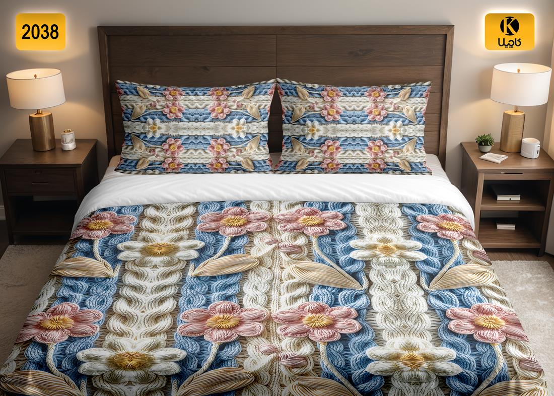 ست روتختی دو نفره مخمل - کد 2038