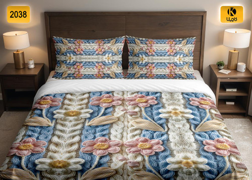 ست روتختی دو نفره مخمل - کد 2038