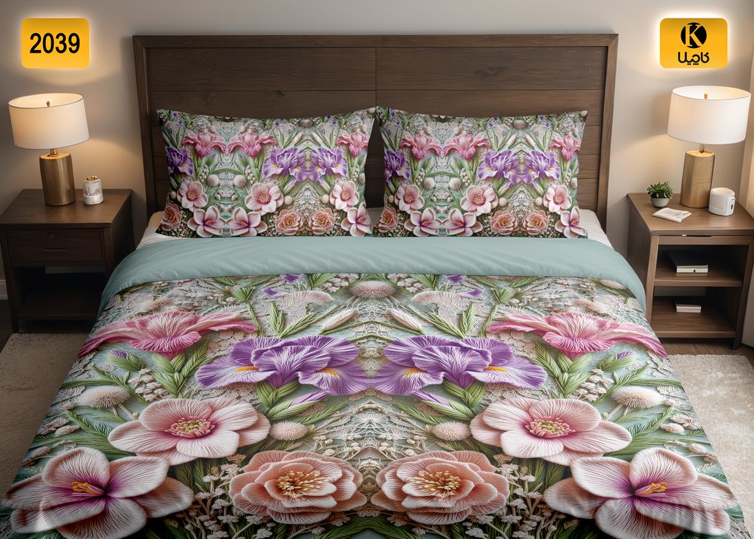 ست روتختی دو نفره مخمل - کد 2039