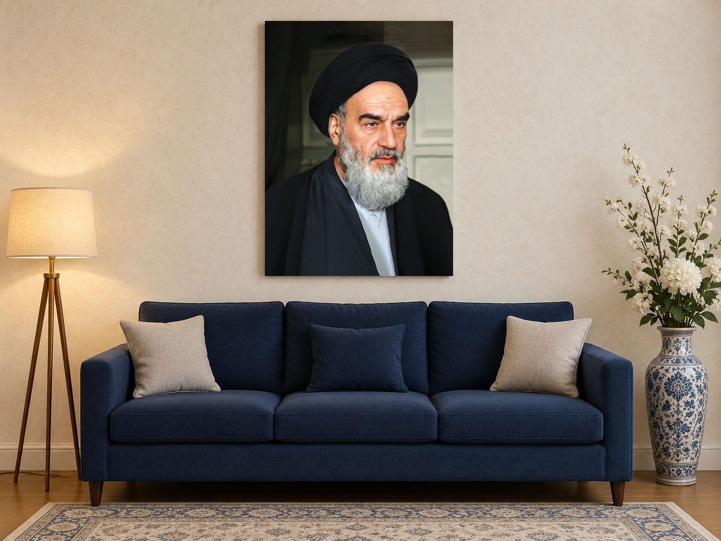 تابلو مخمل عکس امام خمینی (ره)  - کد 50105
