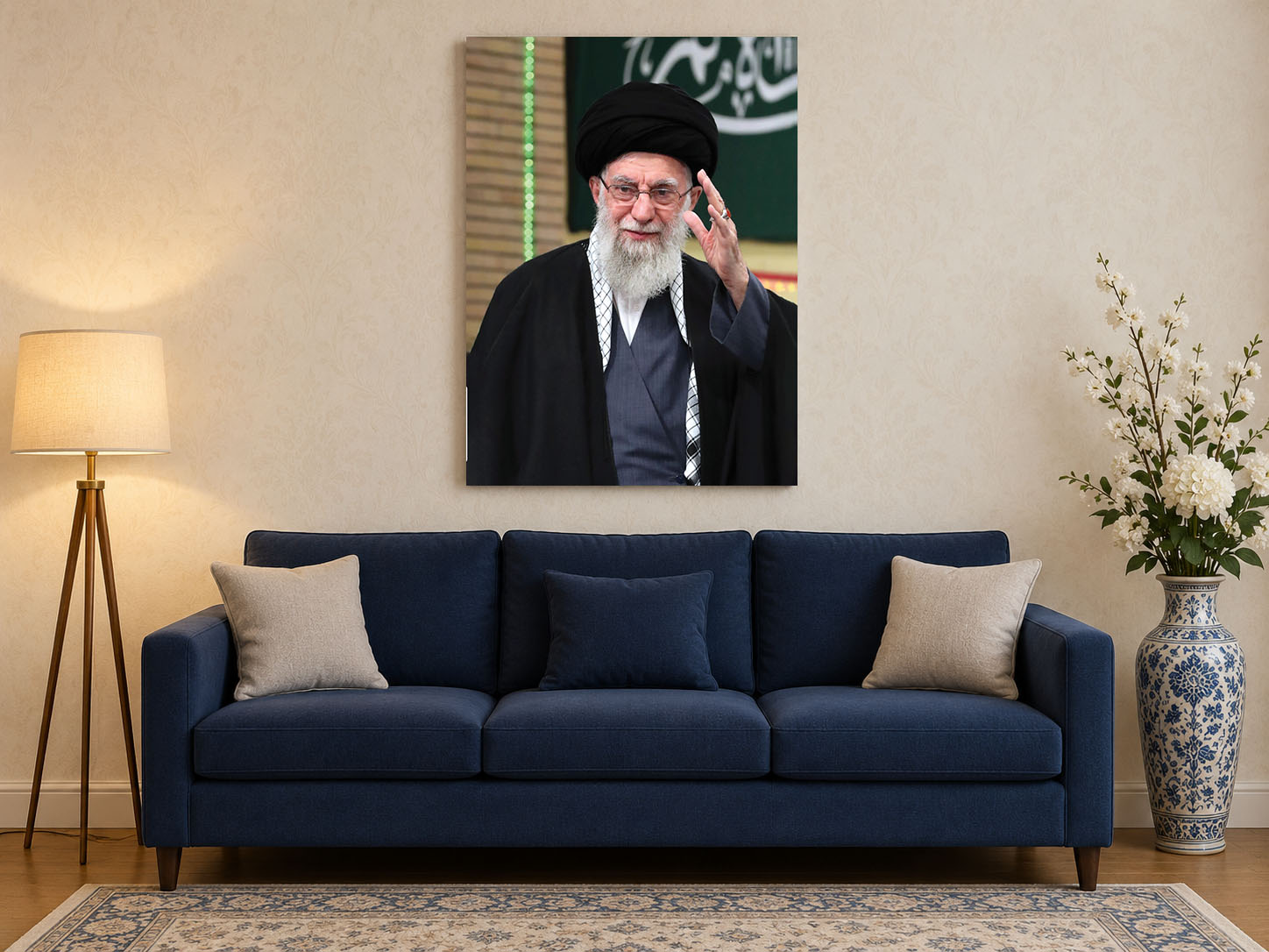 تابلو مخمل عکس رهبر شهید - کد 50103