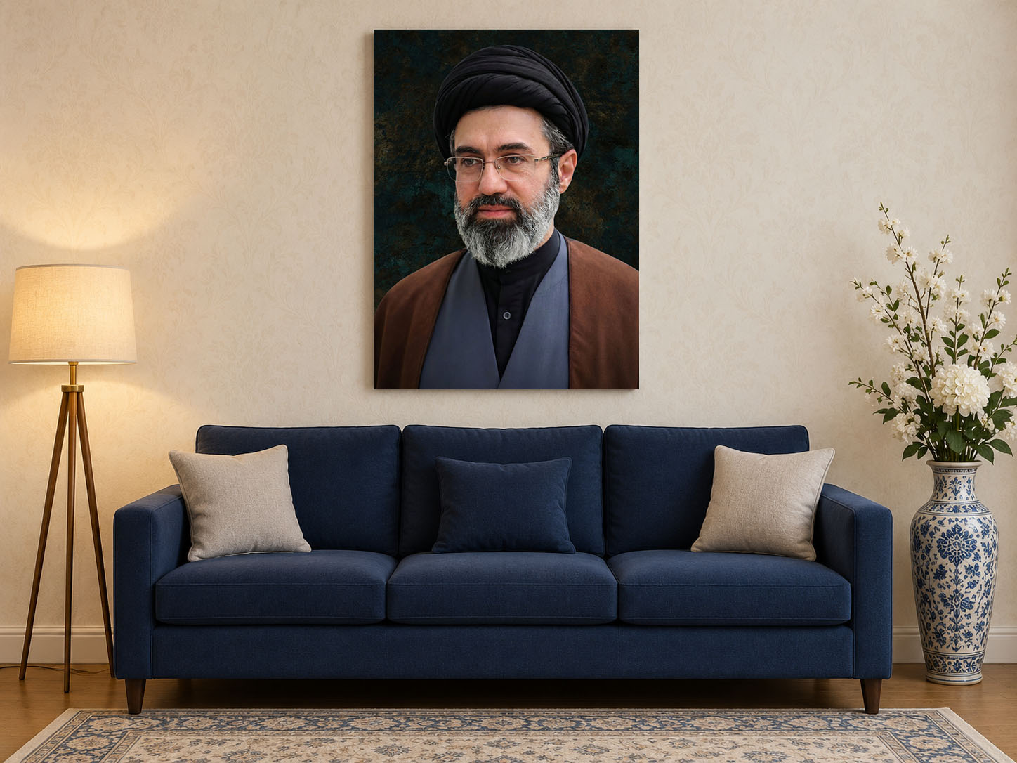 تابلو مخمل عکس رهبر عزیز (آیت الله سید مجتبی خامنه ای) - کد 50108
