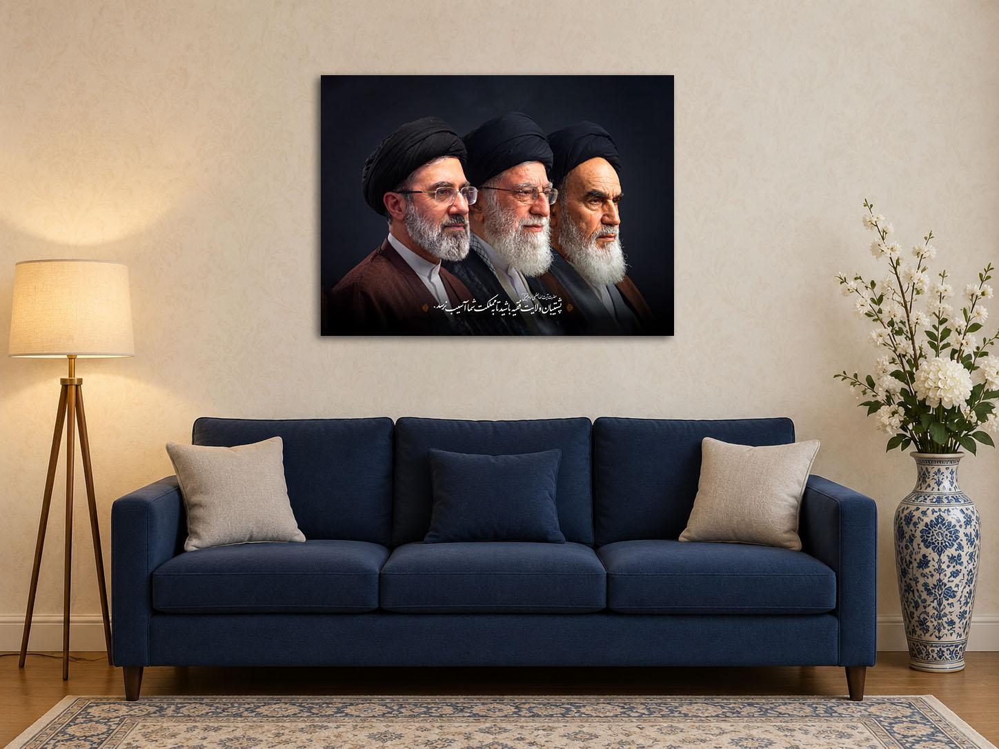 تابلو مخمل عکس سه رهبر - کد 50100